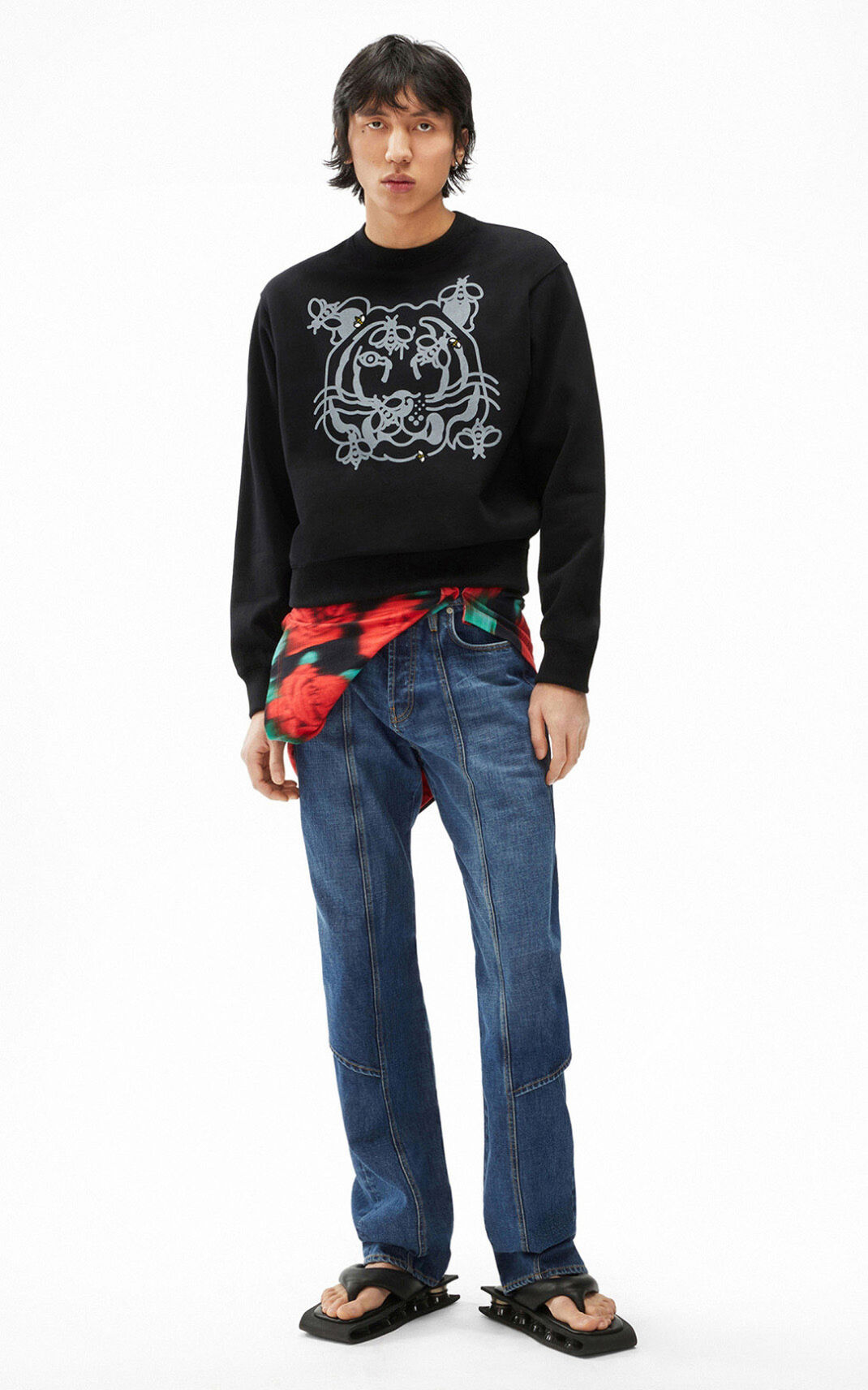 Sweat Kenzo Homme Bee a Tiger Noir WUCFG-1860